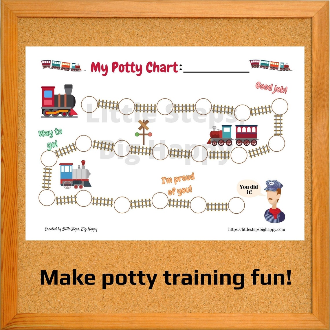 Train Potty Training Chart Printable Sticker Chart for Boys Etsy