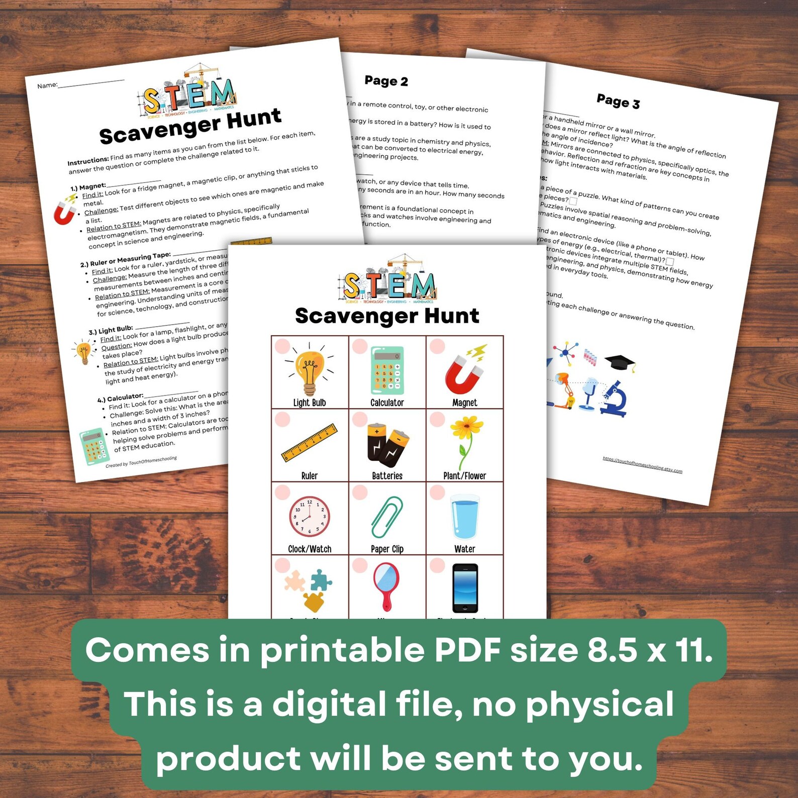 STEM Scavenger Hunt for Kids: Family Indoor Activity (printable PDF) - Etsy