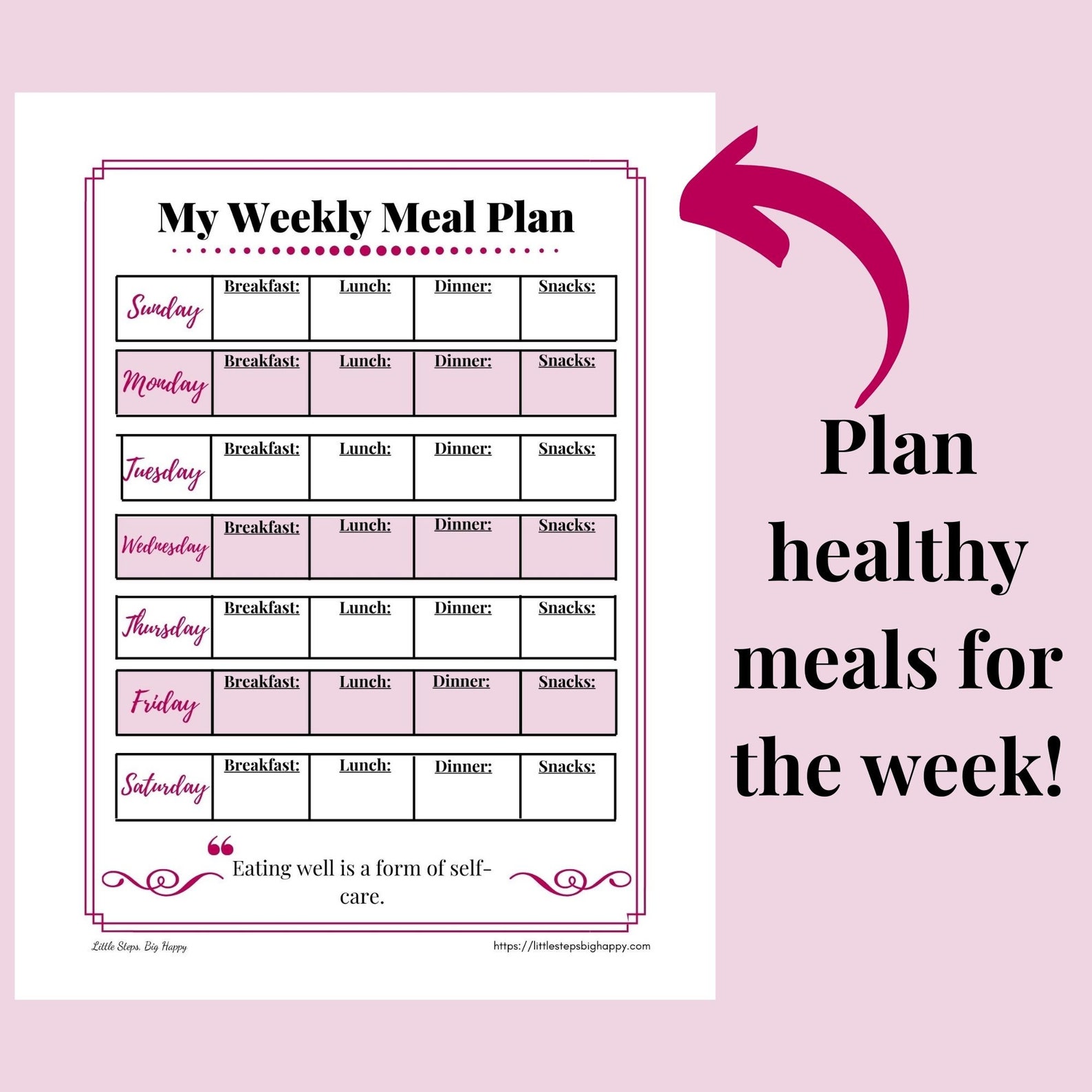 90 Day Fitness Planner and Tracker Printable Workout Journal Daily ...
