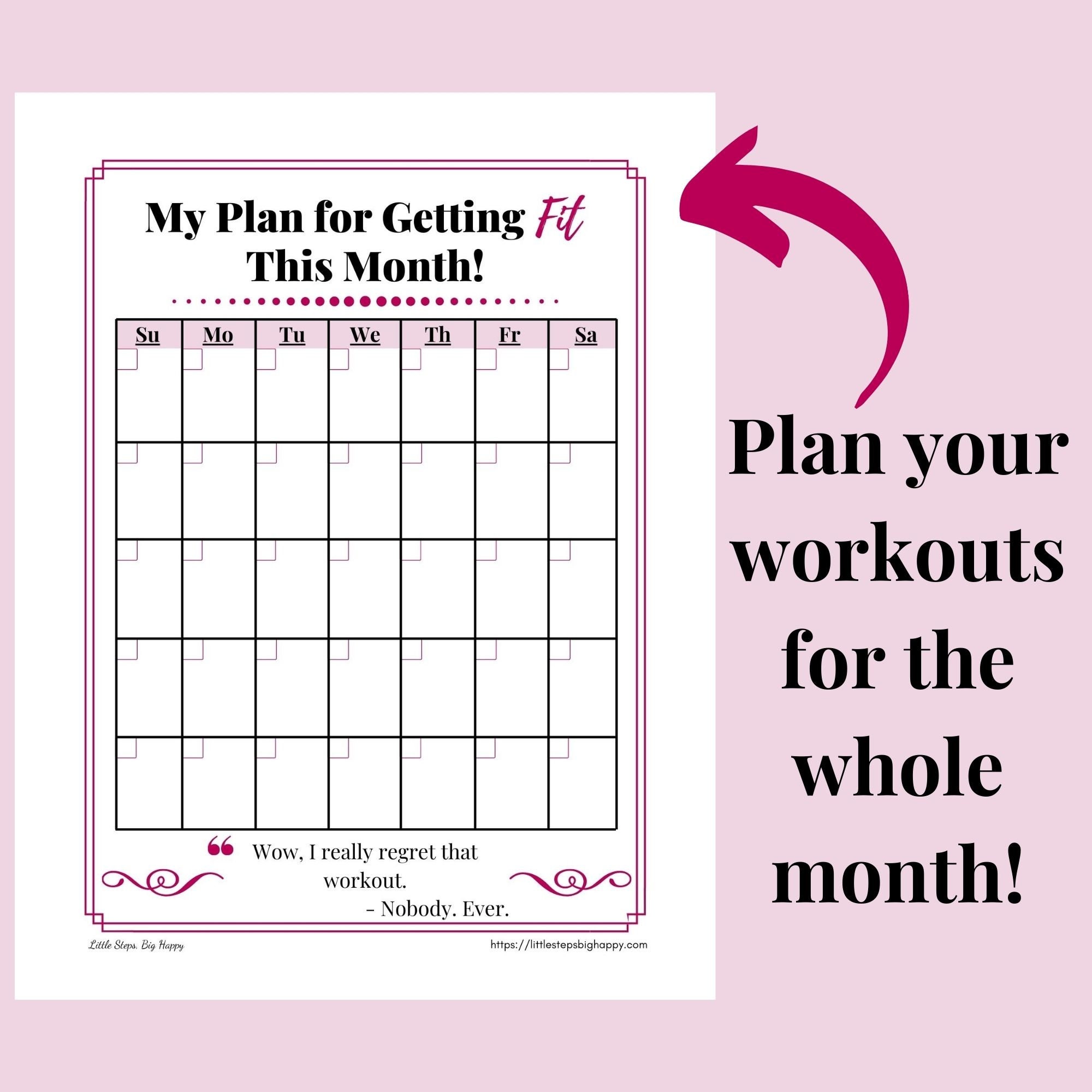 90 Day Fitness Planner and Tracker Printable Workout Journal Daily ...