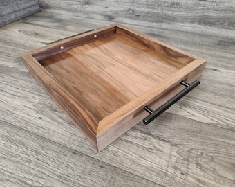 Solid Walnut Serving Tray - Footstool Tray - Ottoman Tray - BBQ Tray - Multiple Sizes Available