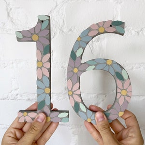 Ceramic mosaic house number