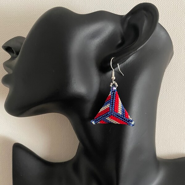 Boucles d’oreilles bleu blanc rouge Paris 2024