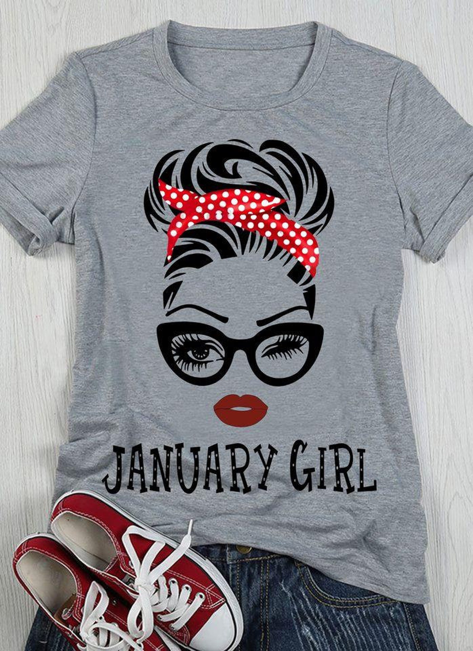 January Girl T-Shirt January Girl Happy Birthday T-Shirt | Etsy