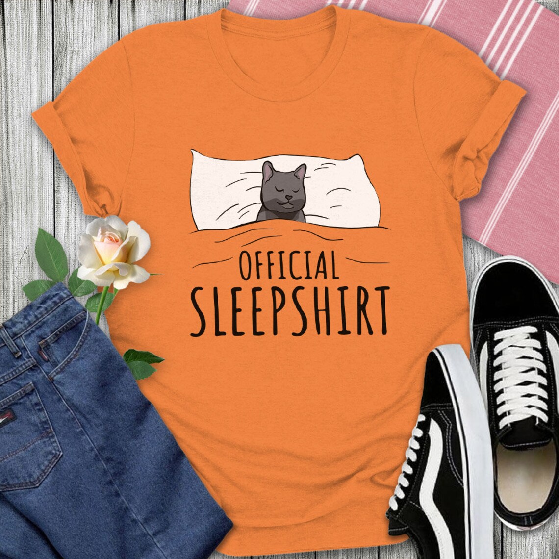 Official Sleep Shirt Cat Funny Cat TShirt Cat Printed Etsy
