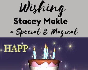Virtual Video  Happy Birthday Card Download - Digital T- Notes - Magical Birthday Cake