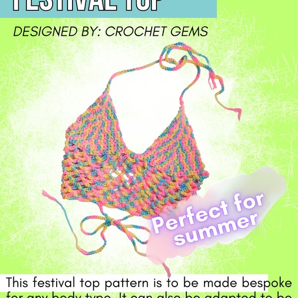 Mesh Crochet Summer Bikini Top Pattern (All Sizes!)