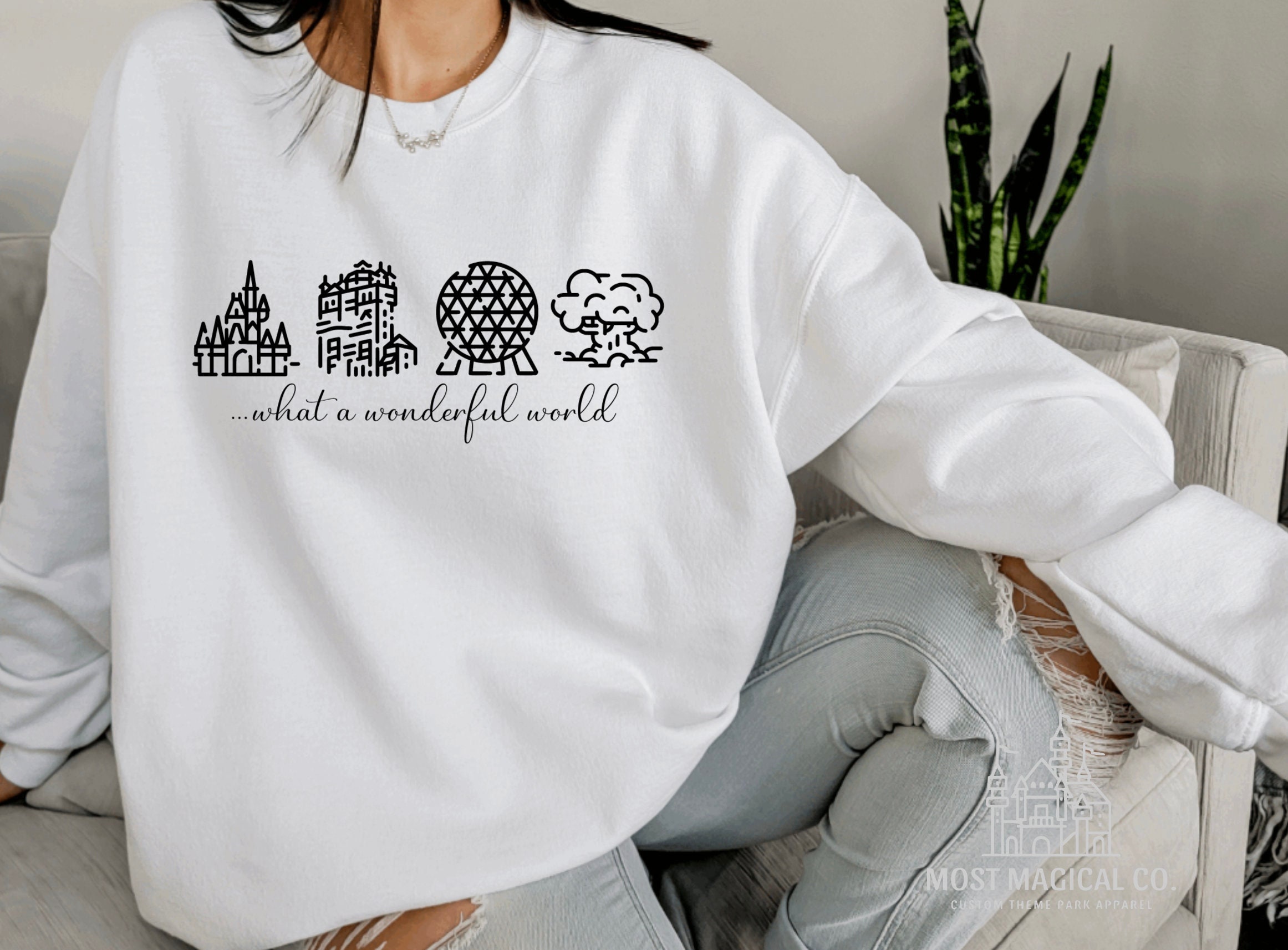 Disney World Crewneck Sweatshirt Disney Park Icons Disney - Etsy