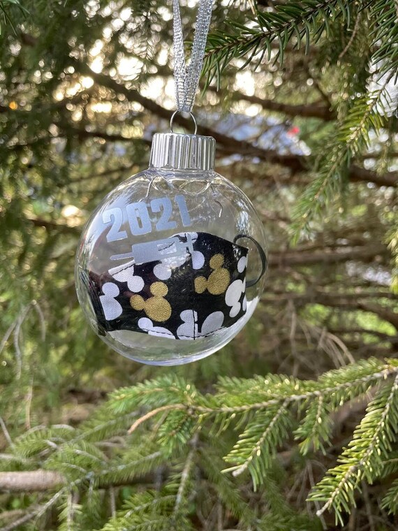 Mickey Themed Mask Ornament 2021 With Vaccine Syringe Etsy