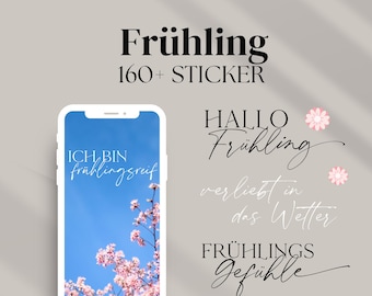 Spring Instagram Story Stickers, Frühlings Sticker Set (Digital Download)