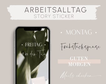 80 INSTAGRAM ARBEITSALLTAG STICKER Story Sticker Deutsch Arbeitsalltag , Instagram Story Sticker German, Arbeit Story Sticker, Sticker Work