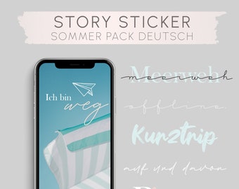 50 INSTAGRAM STICKER, Story Sticker German, 50 Deutsche Story Sticker, Instagram Story Sticker, Sommer Story Sticker