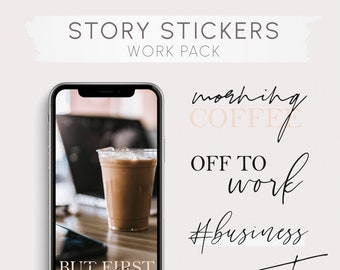 Work Story Stickers, Instagram Pack (Digital Download)