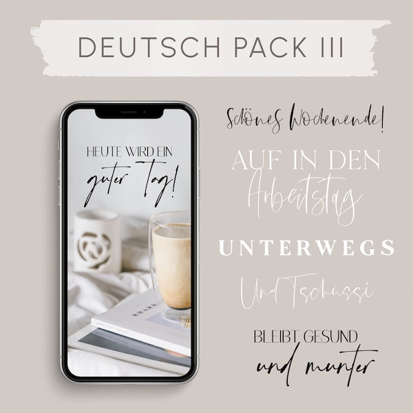 Story Sticker Deutsch Pack III, 80 Instagram Story Sticker German, Daily Story Sticker