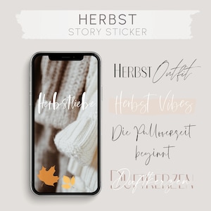 Herbst Story Sticker Deutsch, 60 Instagram Story Sticker, Herbst Story Sticker, 60 Sticker