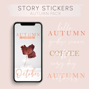 Story Sticker English, Autumn Instagram Story Sticker, Autumn Story Sticker, 40 Stickers