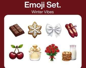 Winter Vibes Emoji Stickers for iOS (Digital Download)