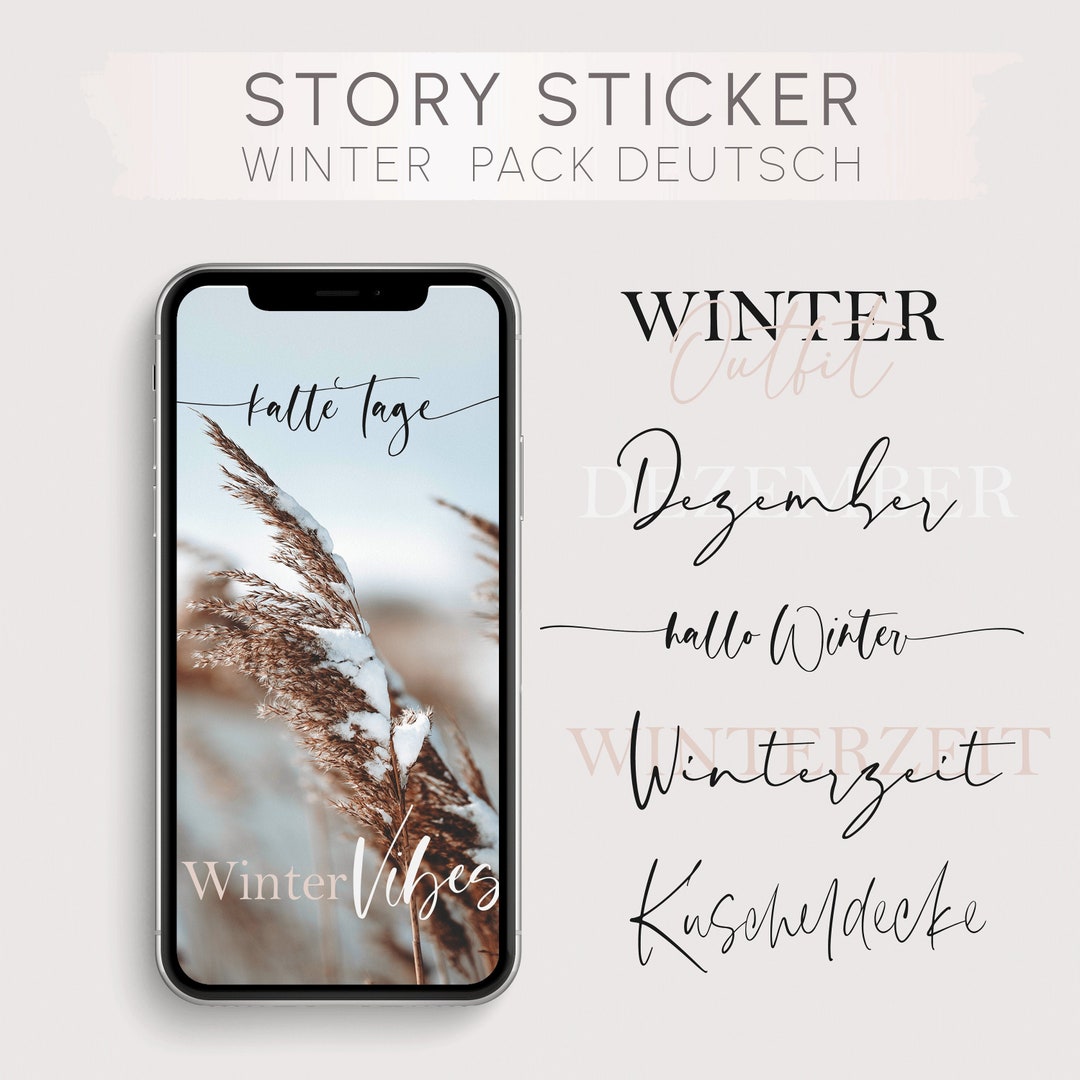Winter Christmas Instagram Story Stickers, German (digital Download) - Etsy