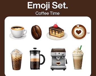 Coffee Time Emoji Pack | 20 Cozy iOS Coffee Emojis for Autumn, Planners & Social Media