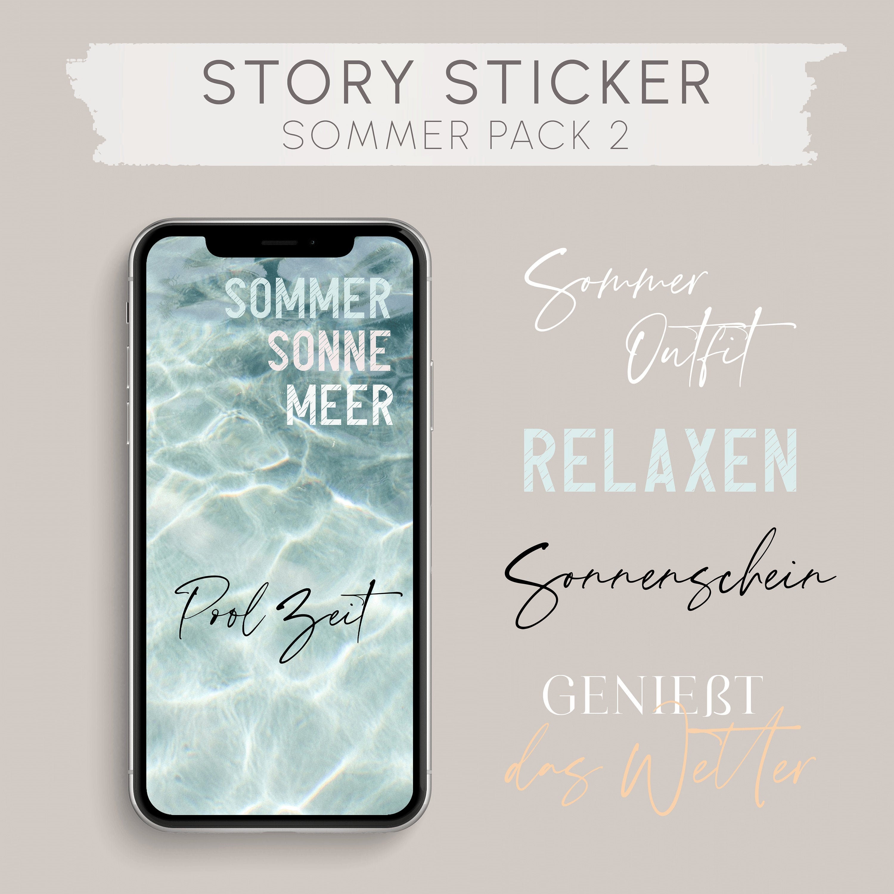 Sommer Sticker Story Sticker 60 Deutsche Sommer Sticker Sommer Pack 2 - Etsy