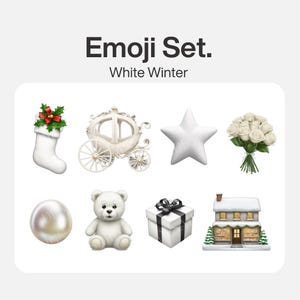 iOS 18 Emoji Sticker, White WinterEmojis for iOS 18, 40 Winter themed emoji sticker