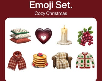 Cozy Christmas Emoji Sticker Pack | 60 Winter iOS Emojis for Texting, Planners & Social Media