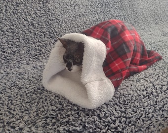 Snuggle bed, cat sleep sack, snuggle sack, sleeping bag, pet sleeping bag, pet snuggle sack, bed sack, nap sack, small pets sack, sphynx cat