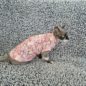 Sphynx cat clothes, bambino cat clothes, cat clothes, sphynx cat shirt, hairless cat clothes, sphynx sweatshirt, sphynx sweater, sphynx cat