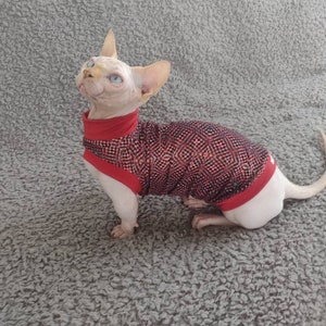 Sphynx Cat Shirt: One-Hole Leg Design, Poly Spandex