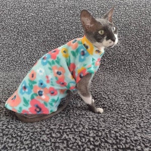 Sphynx cat clothes, bambino sphynx clothes, sphynx cat fleece sweater, sphynx clothes, bambino clothes, hairless cat clothes, sphynx shirt