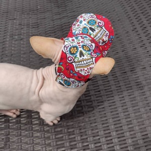 Sphynx cat hat, bambino cat hat, Day of the dead sphynx cat hat, sphynx hat, bambino hat, cat hat, hairless cat hat,hat for sphynx, One size