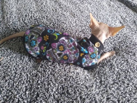 Sphynx Katze Kleidung. Schwarze Los Muertos sphynx Katze ...