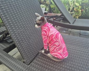 UV protection sphynx cat shirt, SPF 50, sphynx cat clothes, bambino cat clothes, cat clothes, hairless cat clothes, UV protection , sphynx