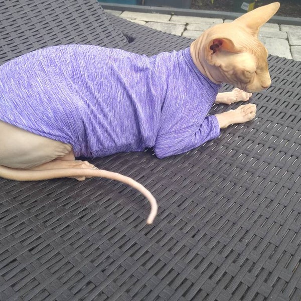 Sphynx cat clothes, Sun UV protection sphynx cat shirt, SPF 50, 4 way stretch, sphynx clothes, cat clothes, clothes for sphynx, sphynx shirt