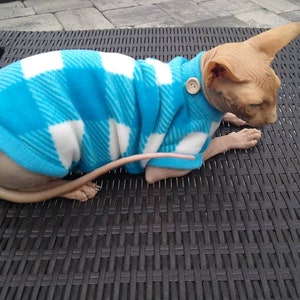 Sphynx cat clothes, bambino sphynx clothes, fleece sweater for sphynx cat, sphynx clothes, bambino clothes, cat clothes, sphynx shirt