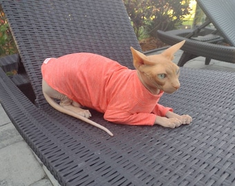 Sphynx cat clothes, UV protection sphynx cat shirt, SPF 50, sphynx clothes, hairless cat clothes, cat clothes, bambino cat clothes, sphynx