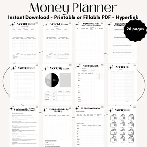 Può includere: Un pianificatore finanziario digitale con 26 pagine, con modelli PDF stampabili e compilabili. Include sezioni per budget mensili, monitoraggio dei risparmi e gestione del debito. Il design del pianificatore è minimalista.