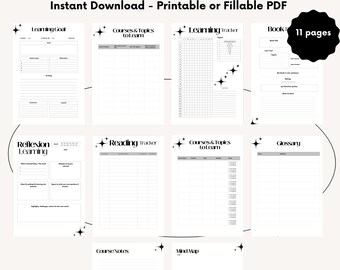 Digital Learning Journal | Study Planner & Notes Organizer for GoodNotes, iPad, PDF Student and Professional Tracker, Organization, Template