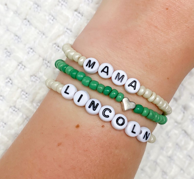 Mom Beaded Bracelet Set Custom Made To Order Etsy