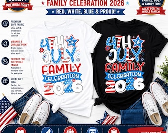 4th Of July Family Celebration Shirt, Patriotic Family Matching Tee, Independence Day Party Shirt, Red White Blue USA Tee