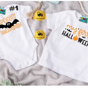 Halloween Toddler Shirt, Trick or treat shirt, My first halloween onesie,cute fall bodysuit,halloween onesie,retro halloween,First halloween