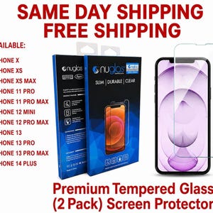 Screen Protector for iPhone, Tempered Glass 2-Pack