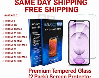 Screen Protector for iPhone, Tempered Glass 2-Pack