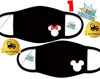 Disney Face Mask, Mickey Mouse Face Mask, Minnie Face Mask,  Custom Face Mask, Washable and Reusable Face Mask, Disney face covering