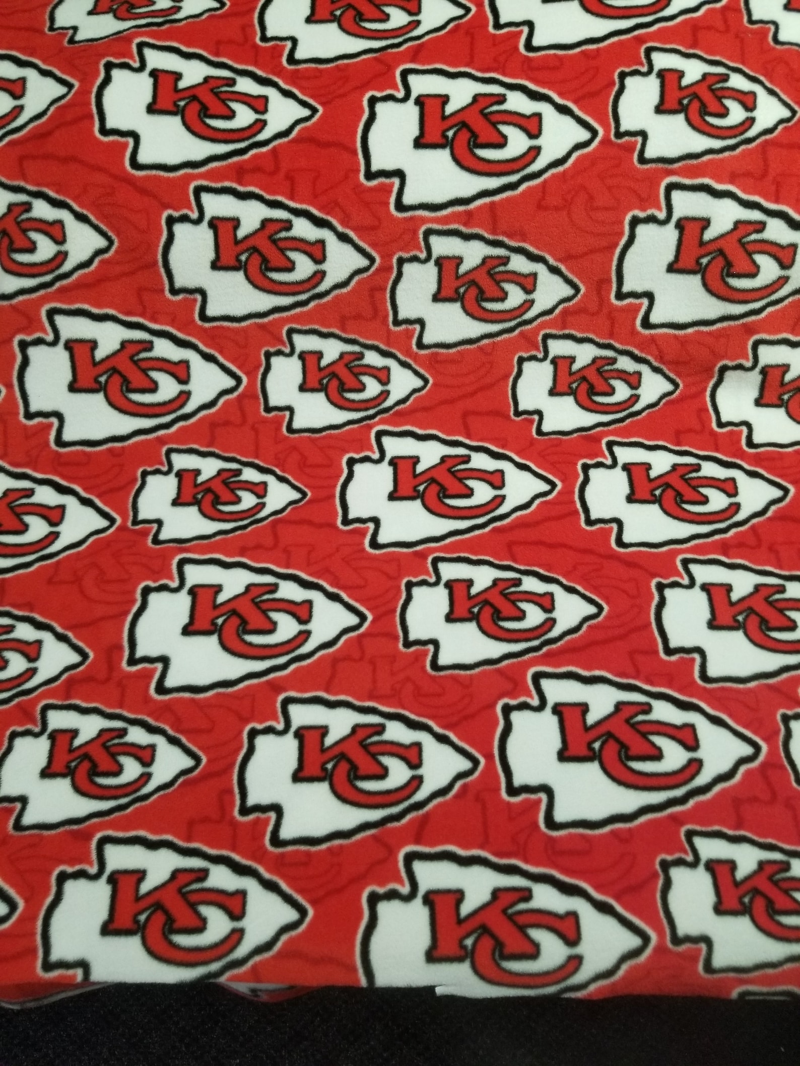 NFL Kansas City Chiefs Fleece Fabric by the 1/2 Yard Etsy
