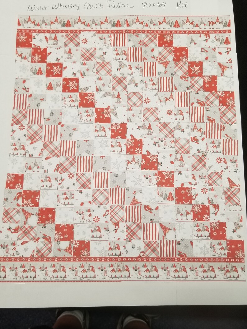 Winter Whimsy Gnome Flannel Quilt Kit Etsy