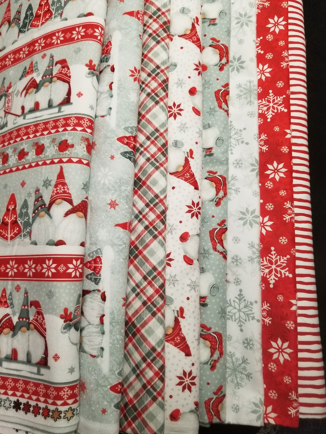 Winter Whimsy Gnome Flannel Quilt Kit Etsy