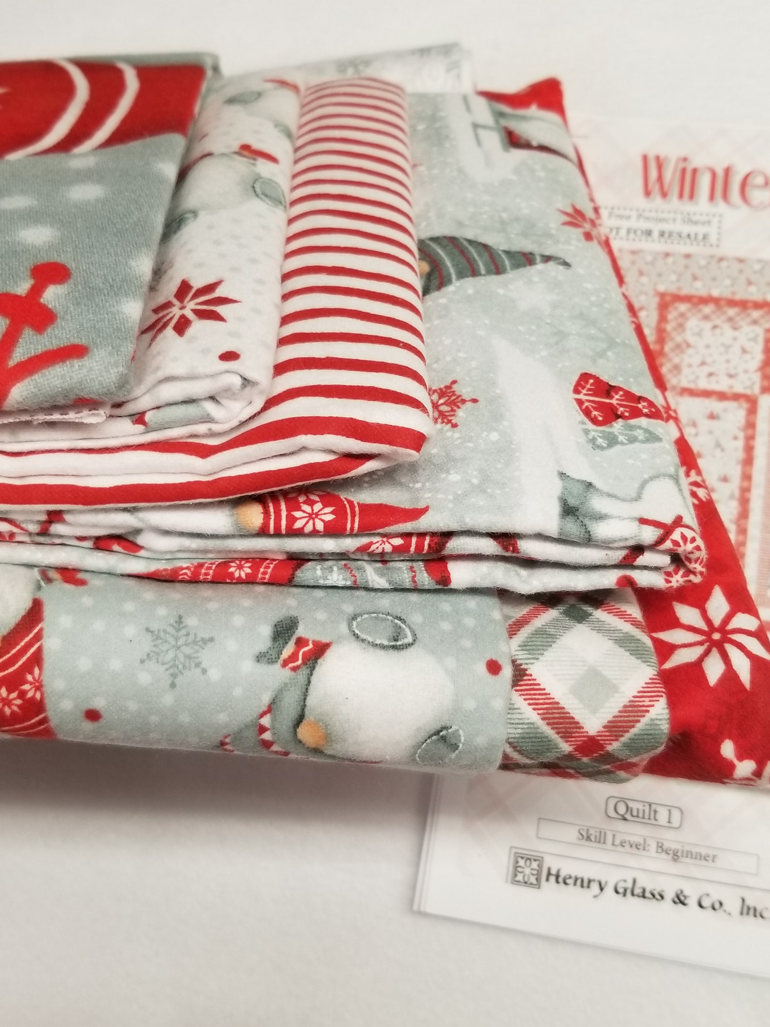 Winter Whimsy Gnomes Flannel Quilt Kit Etsy