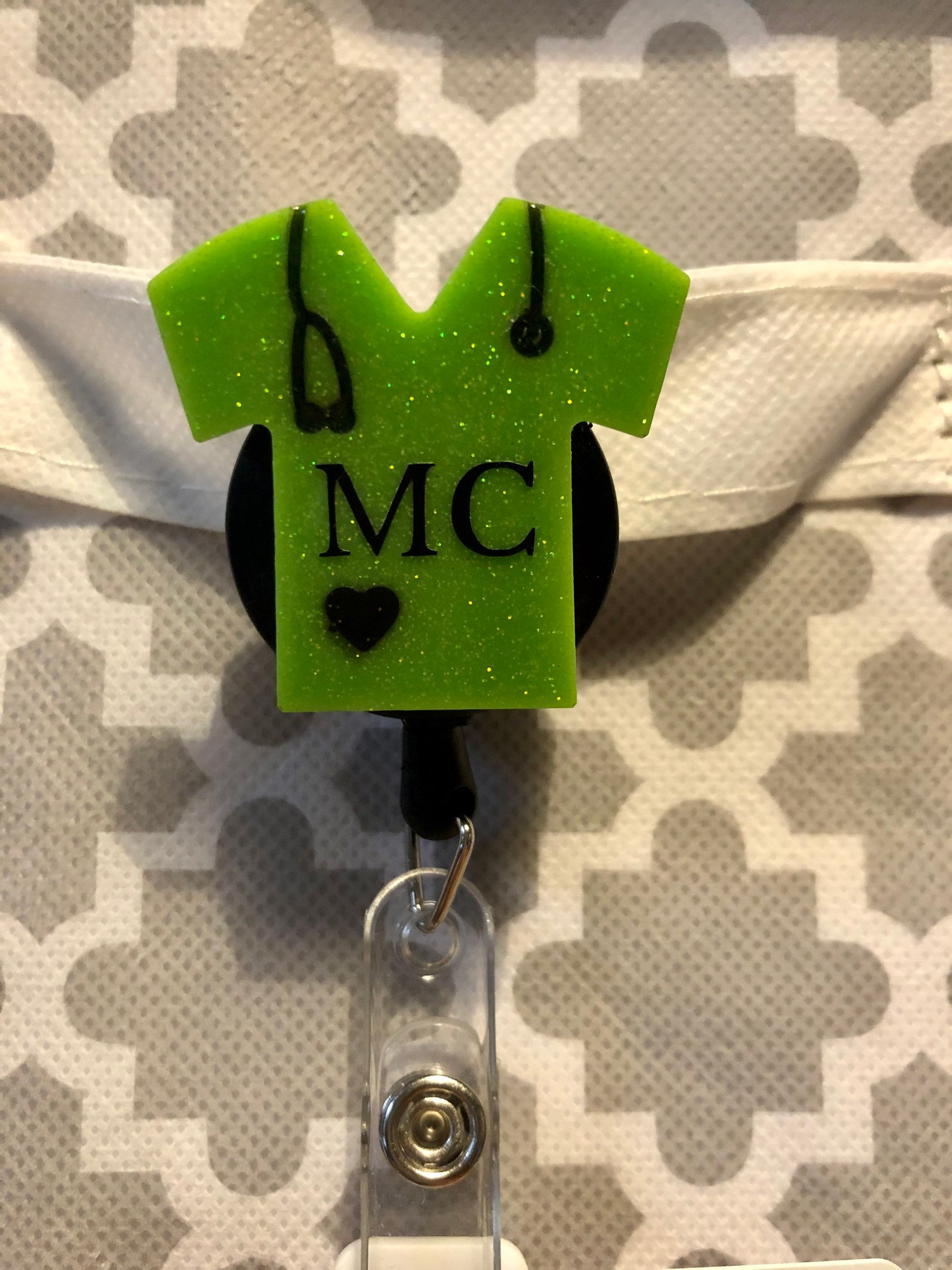 Nursing Badge Reel Nurse Scrub Top Badge Reel Initials Badge Etsy