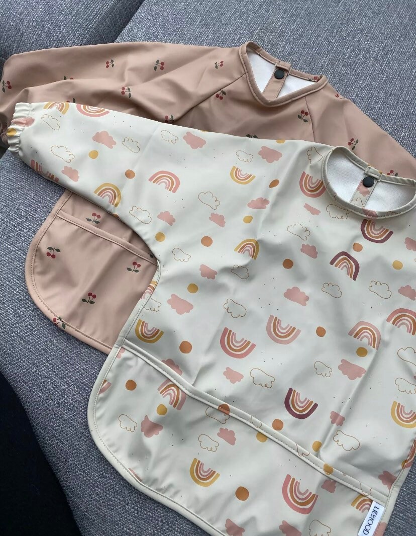 Baby Kids Toddler Long Sleeve Waterproof Art Smock Feeding Bib Etsy